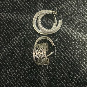 Large silver hoop earrings from The Buckle